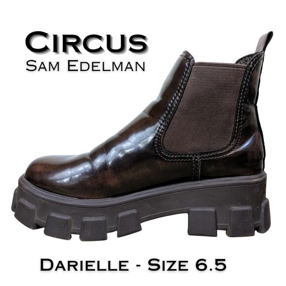 Circus by Sam Edelman Darielle Chunky Platform Ankle Boot 6.5 Chestnut 90s Vibe - Picture 1 of 13